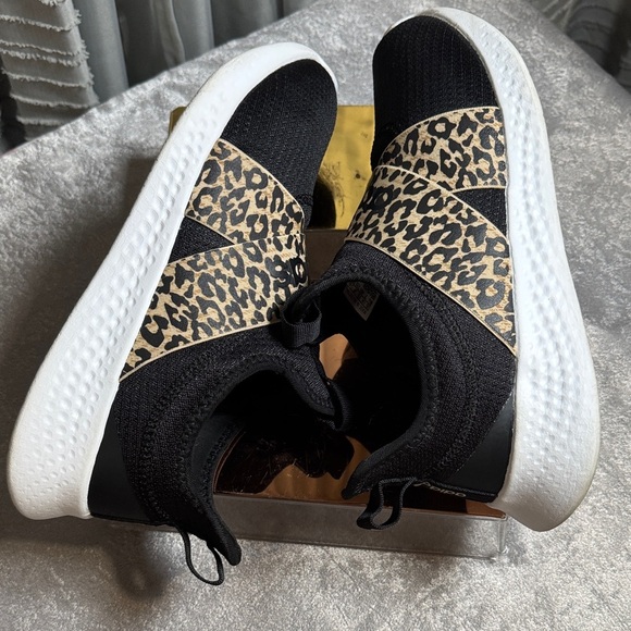 adidas Black and Leopard Women's Slip-On Sneakers - Picture 5 of 9